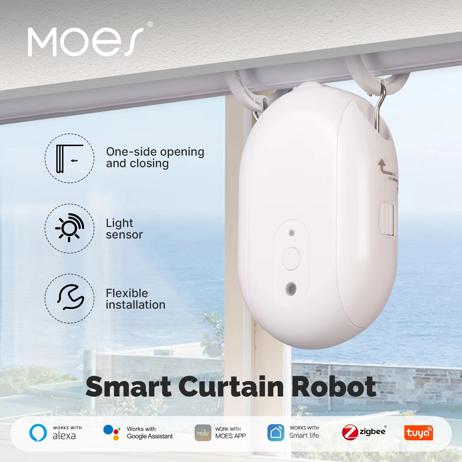 Smart Curtain Robot - MOES Tuya ZigBee Smart Electric Curtain