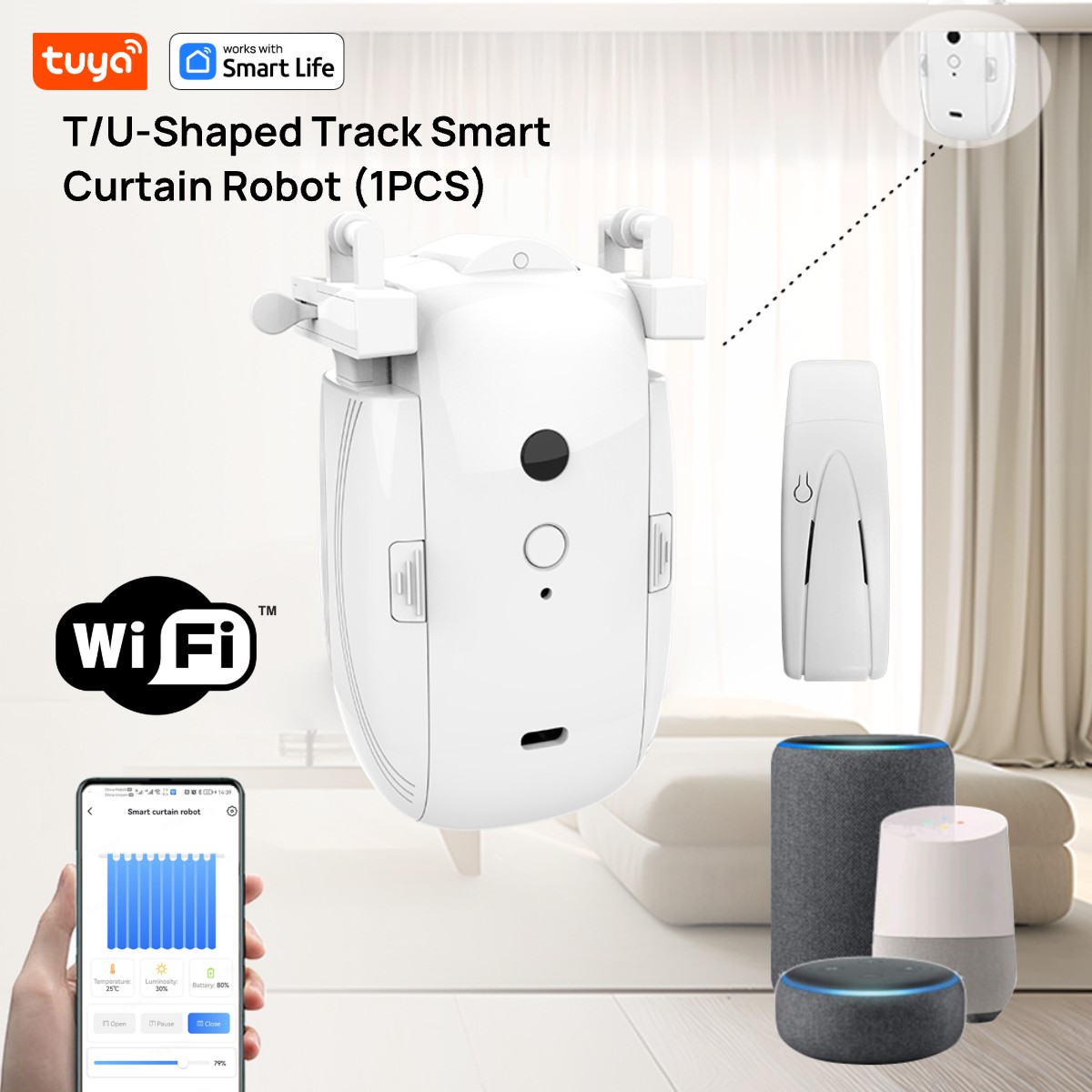 Smart Curtain Robot - Tuya Smart WiFi Curtain Robot (1PCS