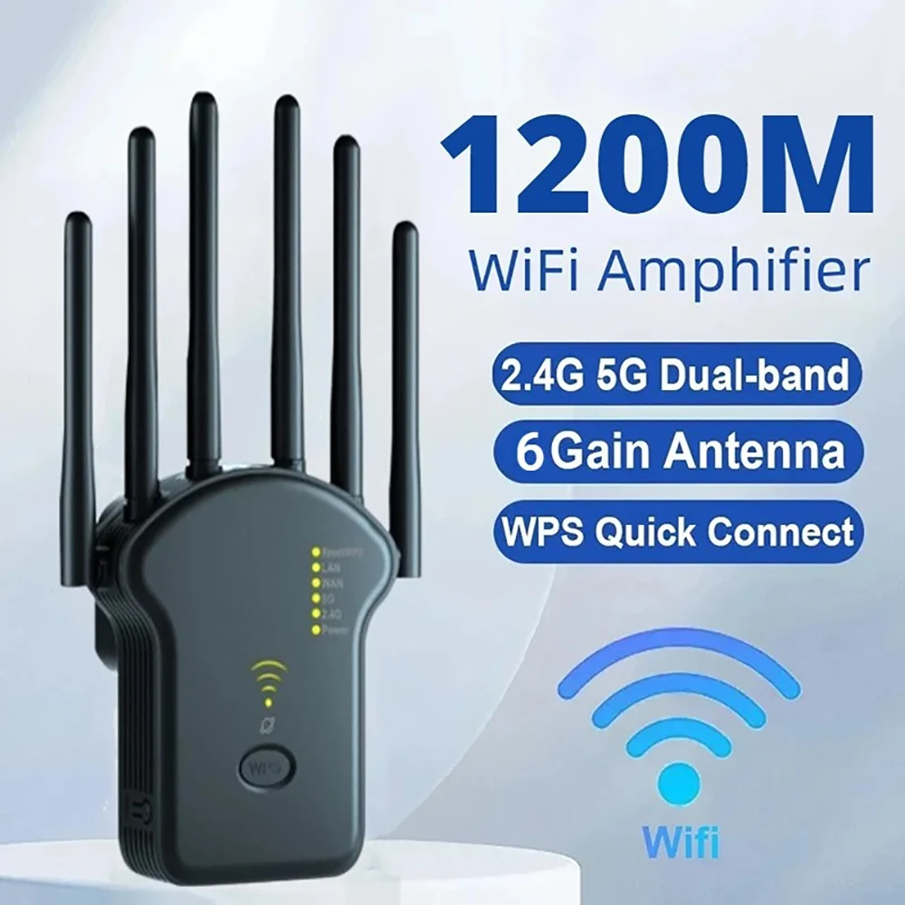 Smart Home Router - WiFi Repeater Wireless Router 1200Mbps 2.4G