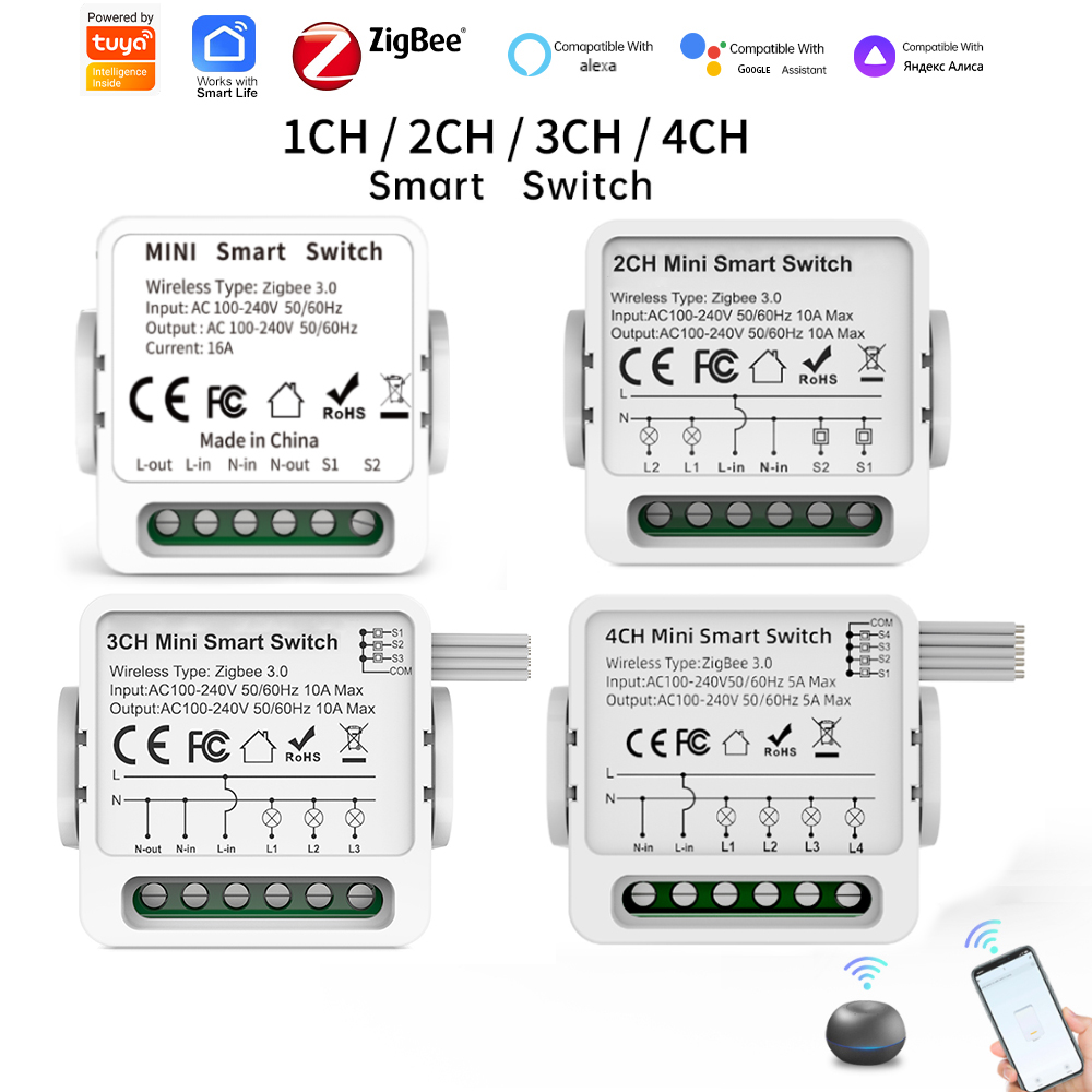 Smart Light Switch - Tuya Zigbee 3.0 Smart Switch 1/2/3/4-Way