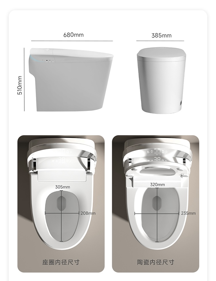 Smart Home Hotel - Top Selling Automatic Flush Smart Toilet