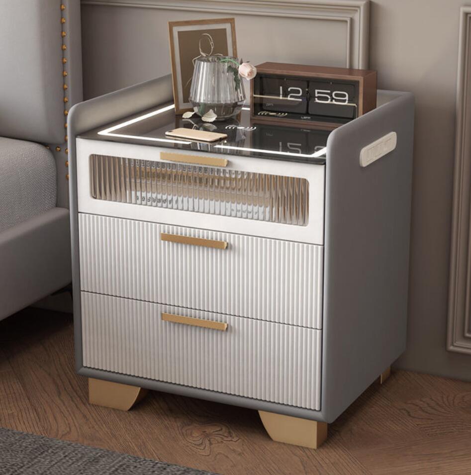 Smart Home Hotel - Modern Lightweight Wooden Rock Panel Bedside