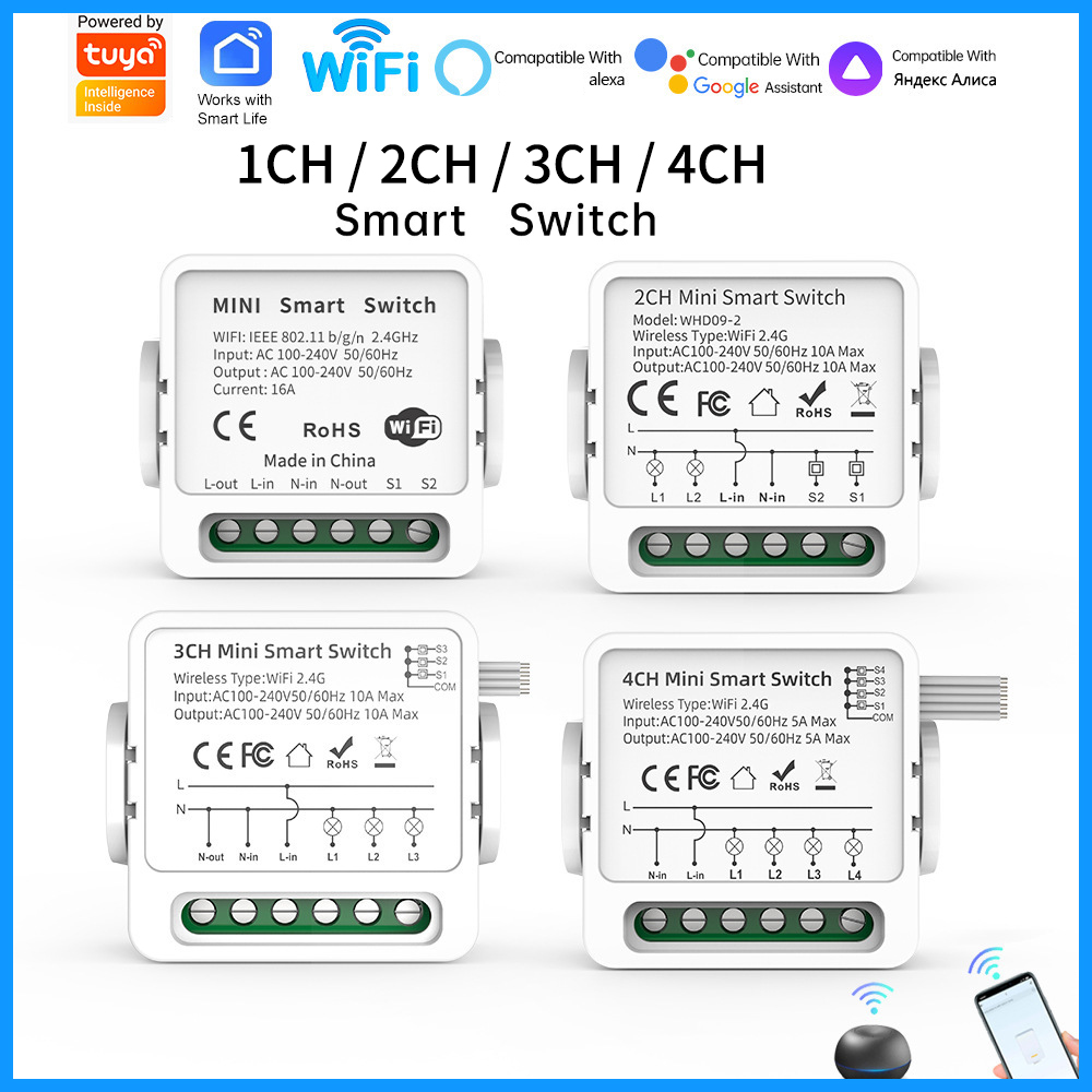 Tuya WiFi Smart Switch 1/2/3/4 - đánh giá và giá Smart Light Switch