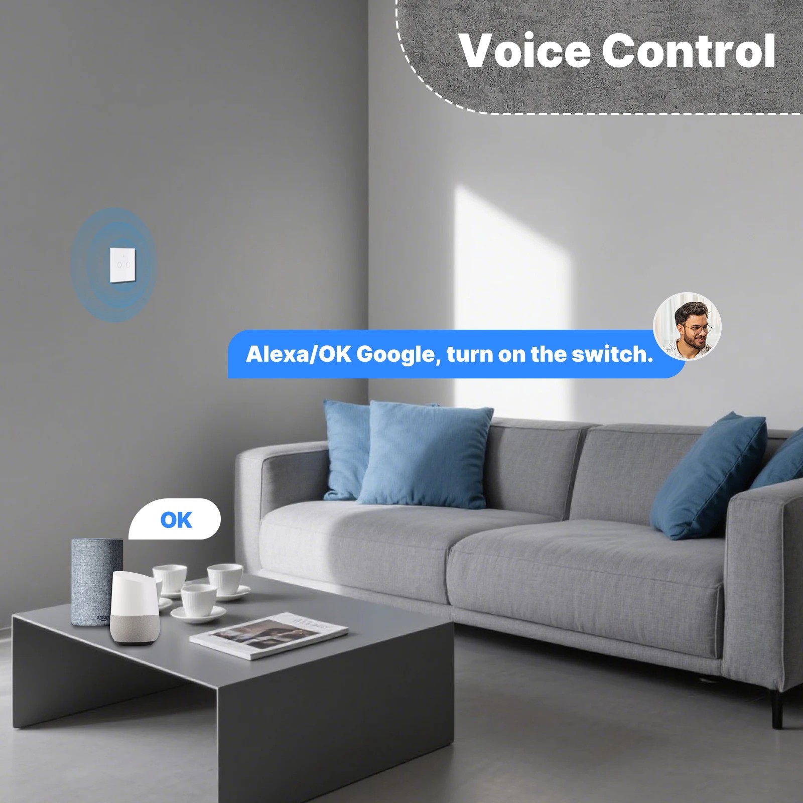 MOES WiFi+RF433 Smart Touch Sw - đánh giá và giá Smart Home Panel