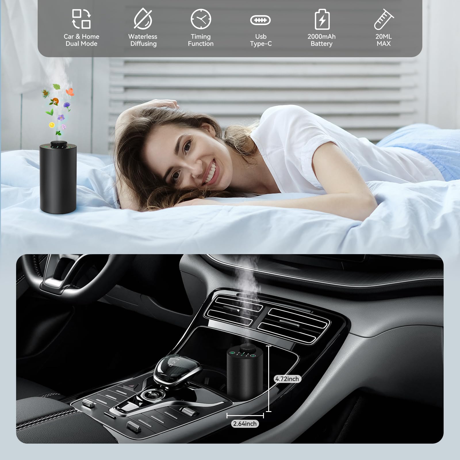 Waterless Essential Oil Diffus - đánh giá và giá Smart Home Fragrance Diffuser