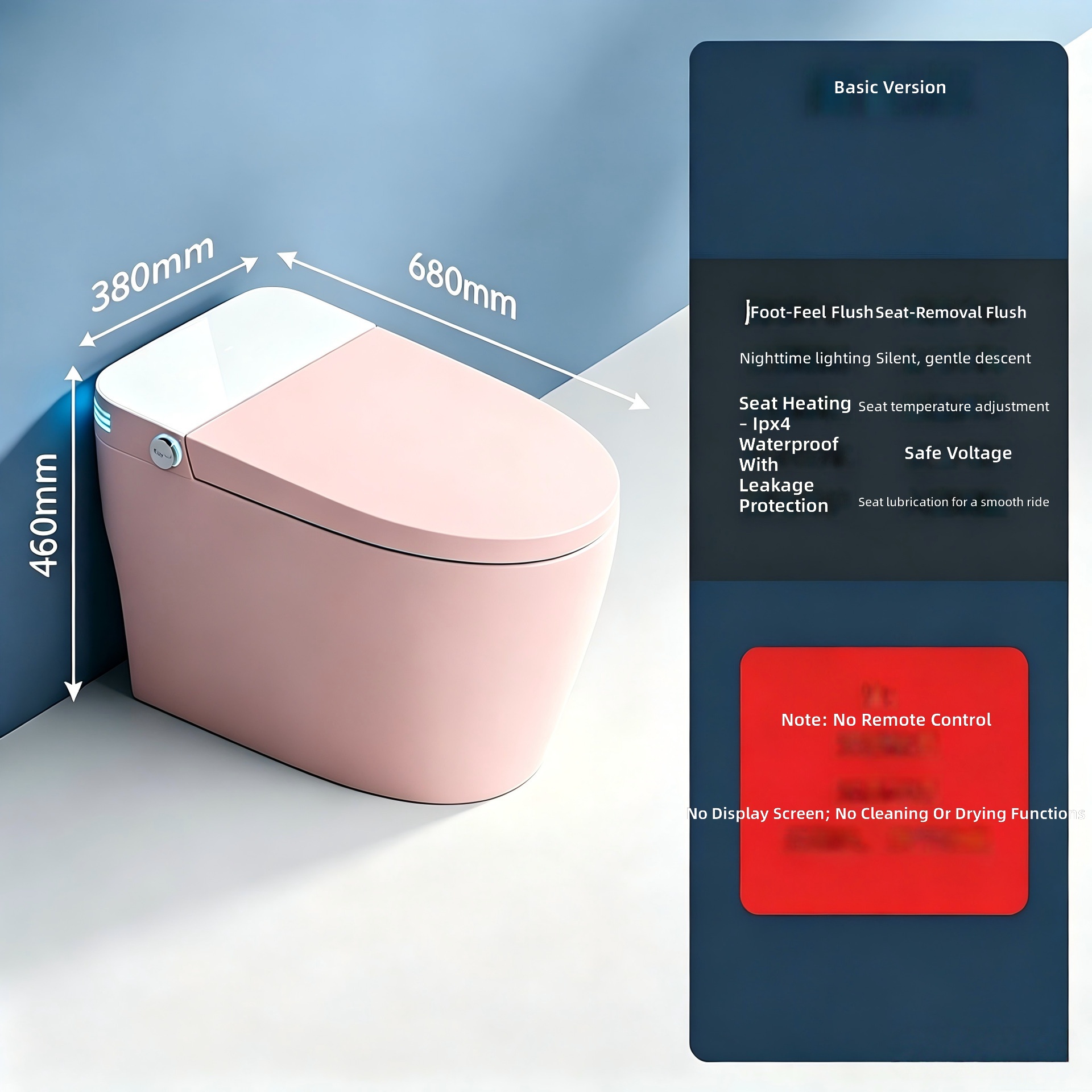 Smart Toilet, Pink, All-in-1 A - đánh giá và giá Smart Home Hotel