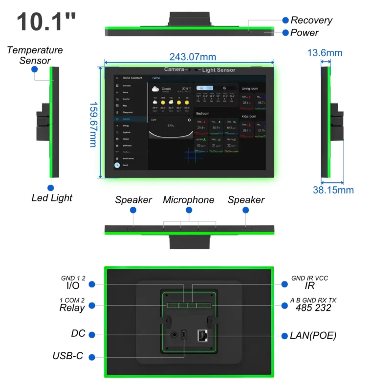Home Assistant 10.1 Inch Andro - đánh giá và giá Smart Home Panel